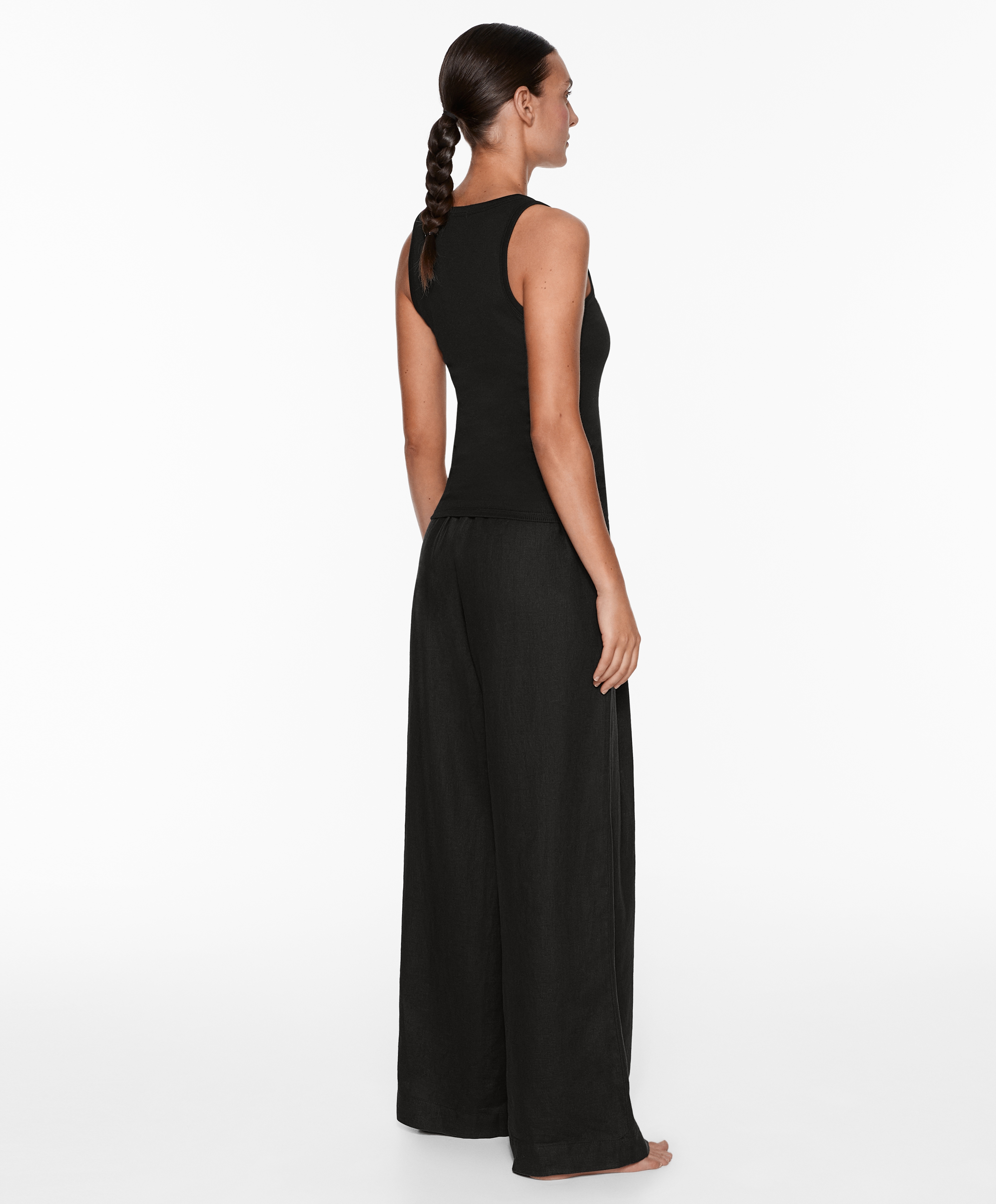 OYSHO Rib vest top with cotton and modal