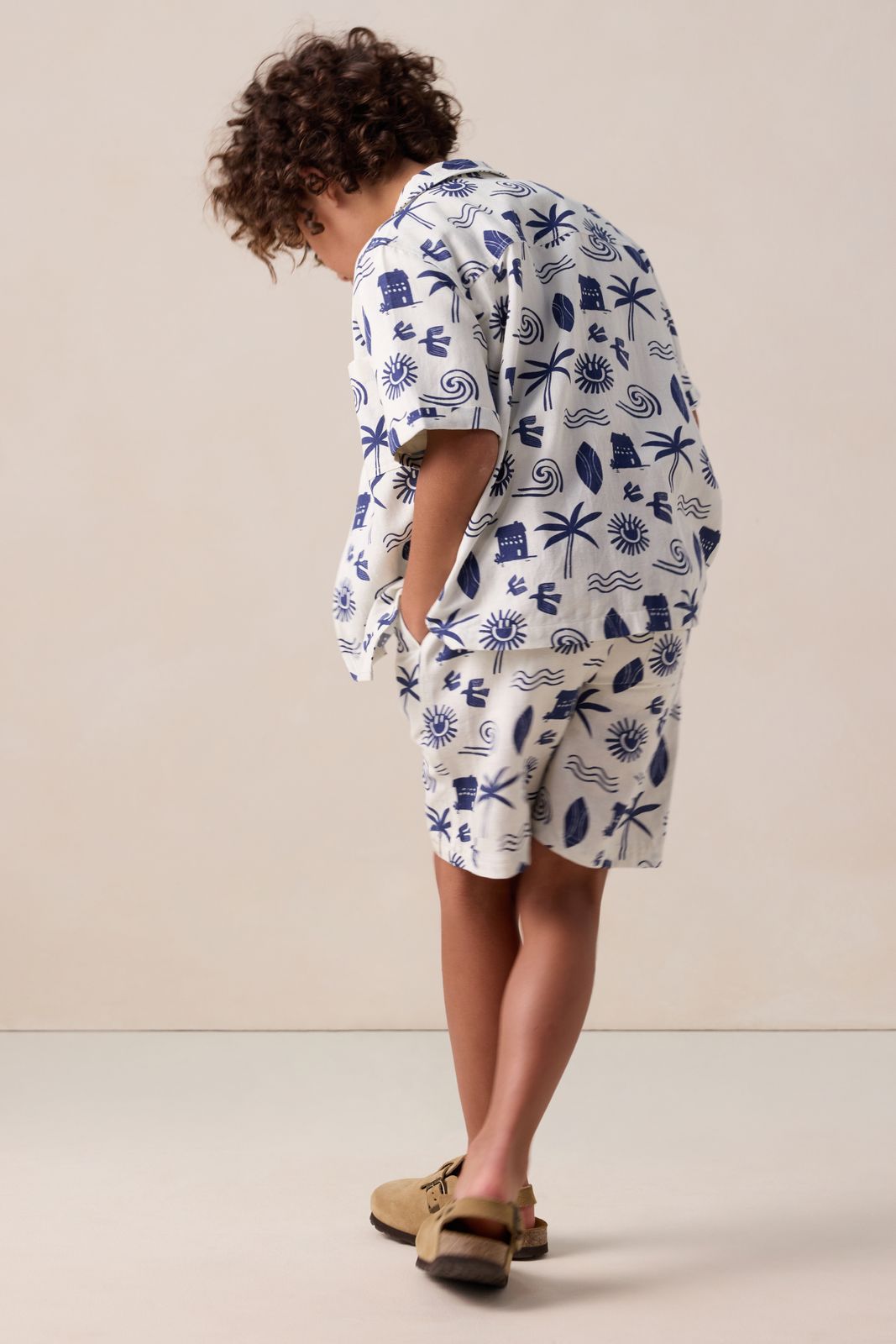 Witte short met print