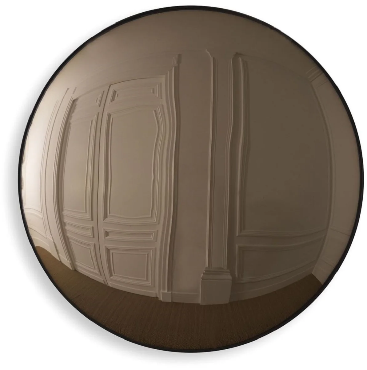 Luxury mirror brown / black Ø 91 cm - Round convex wall mirror - Luxury furniture