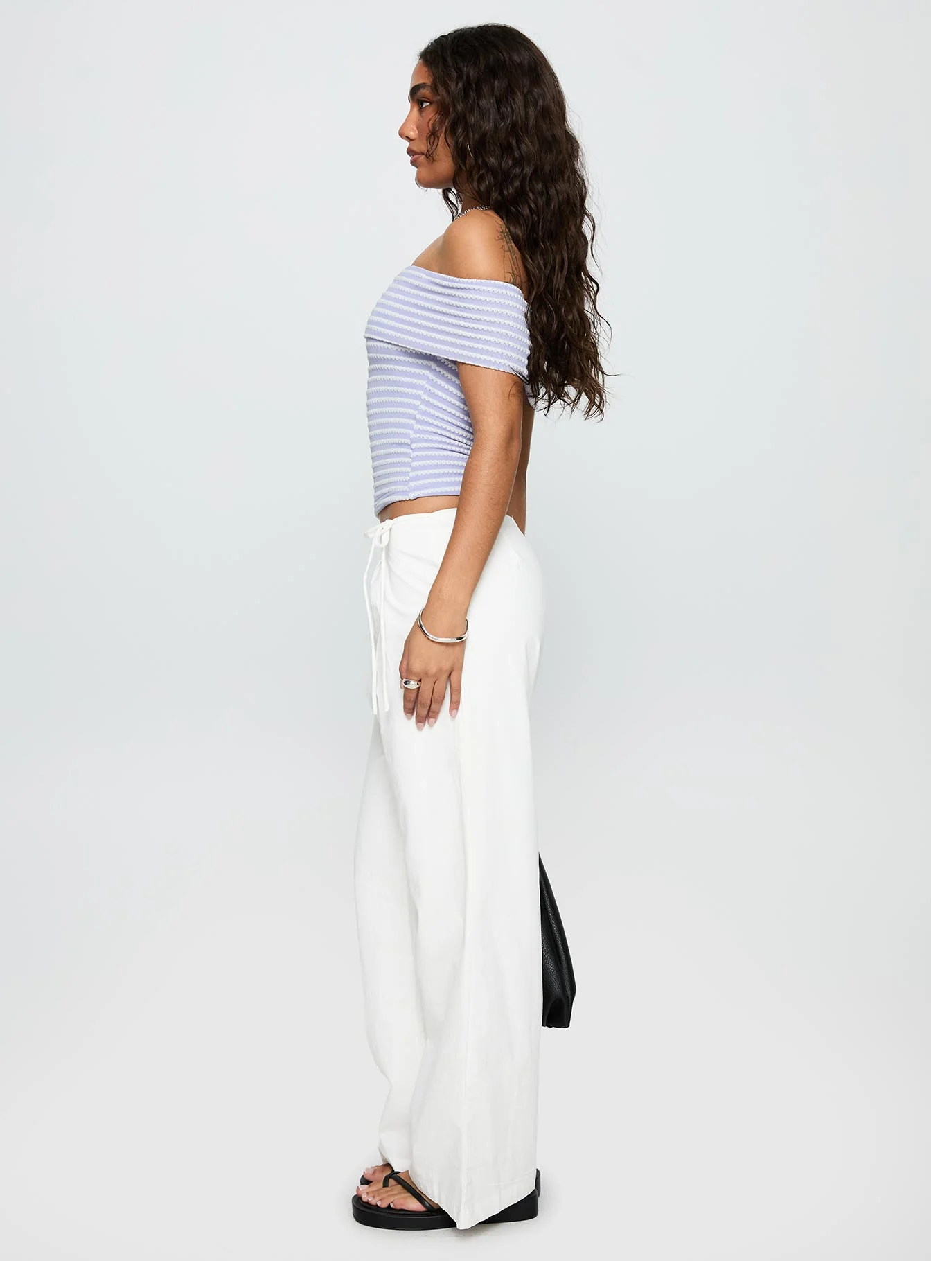 Leyah Tie Side Pants White