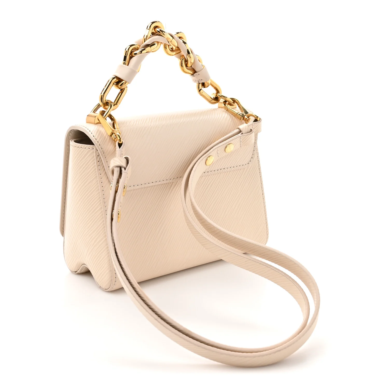 Epi Twist Braided Chain Shoulder Bag PM Quartz White - Top Club