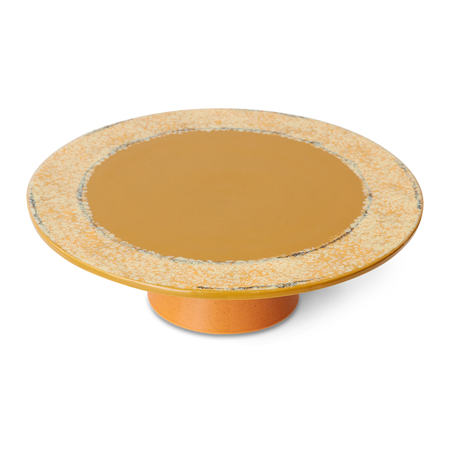Servies 70s ceramics taartplateau L papaya