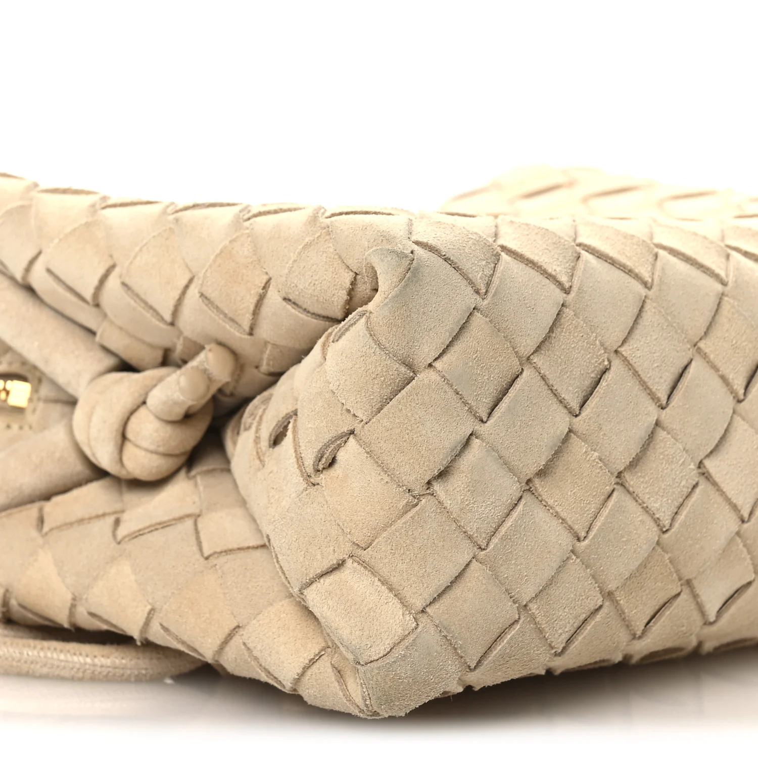 Suede Intrecciato Small Loop Camera Bag Sand - Top Club