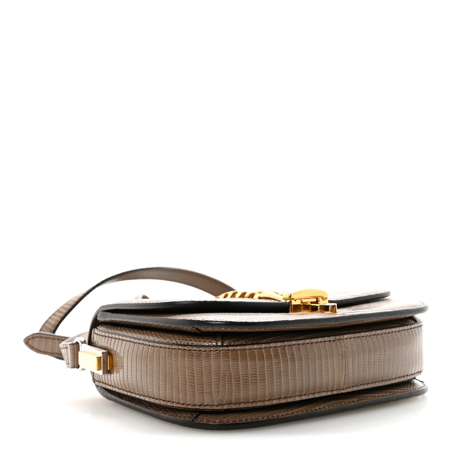 Lizard Mini Sylvie 1969 Messenger Bag Taupe - Top Club