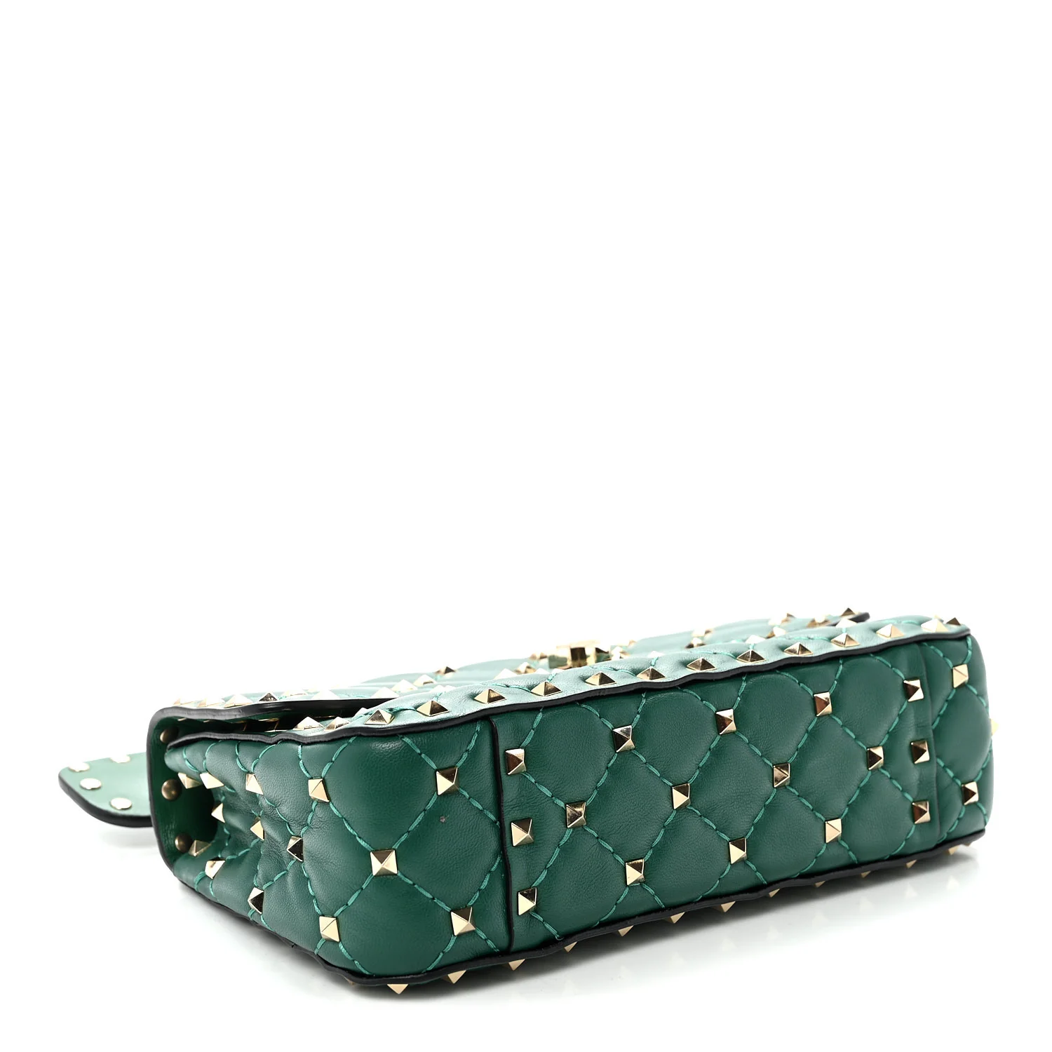 Nappa Small Rockstud Spike Shoulder Bag Gea Green - Top Club