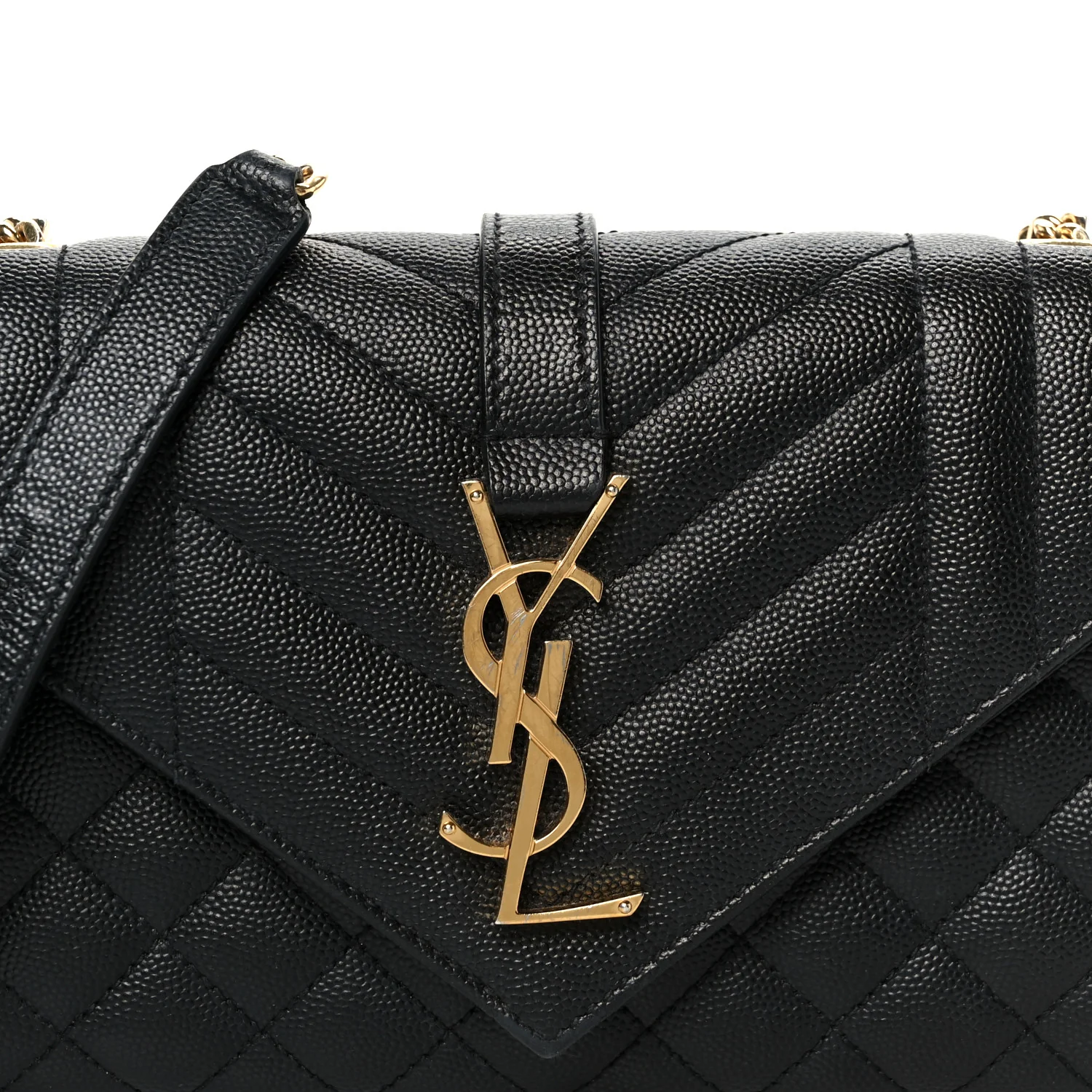 Grain De Poudre Textured Mixed Matelasse Triquilt Small Monogram Satchel Black - Top Club