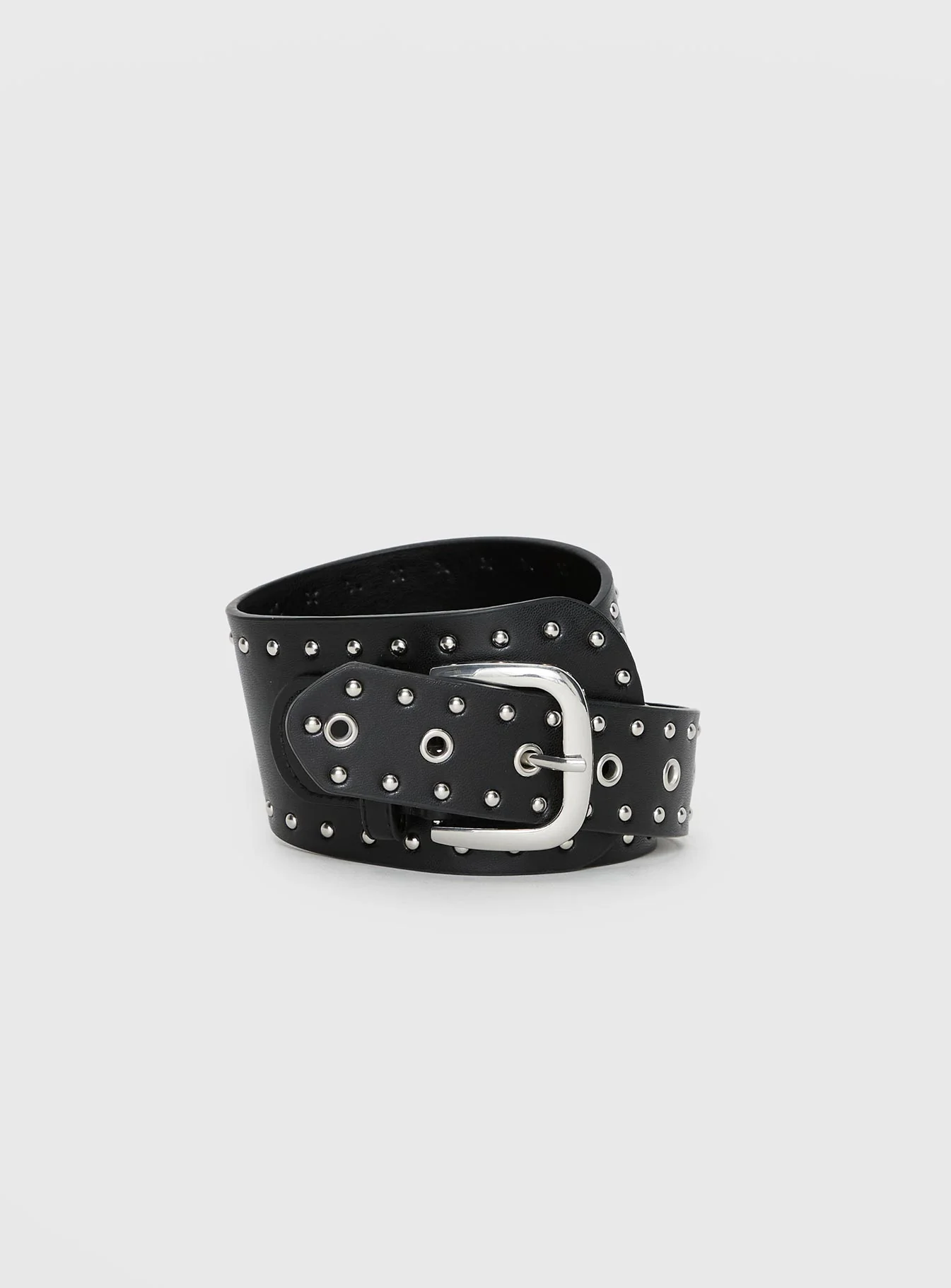 Main Thing Faux Leather Studded Belt Black / Silver