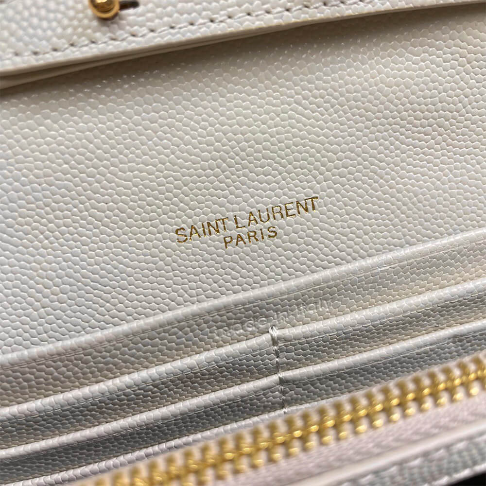YSL classic cassandre chain wallet in grain de poudre leather - Top Club