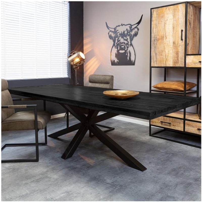 Eettafel Maas zwart rechthoek maat 300