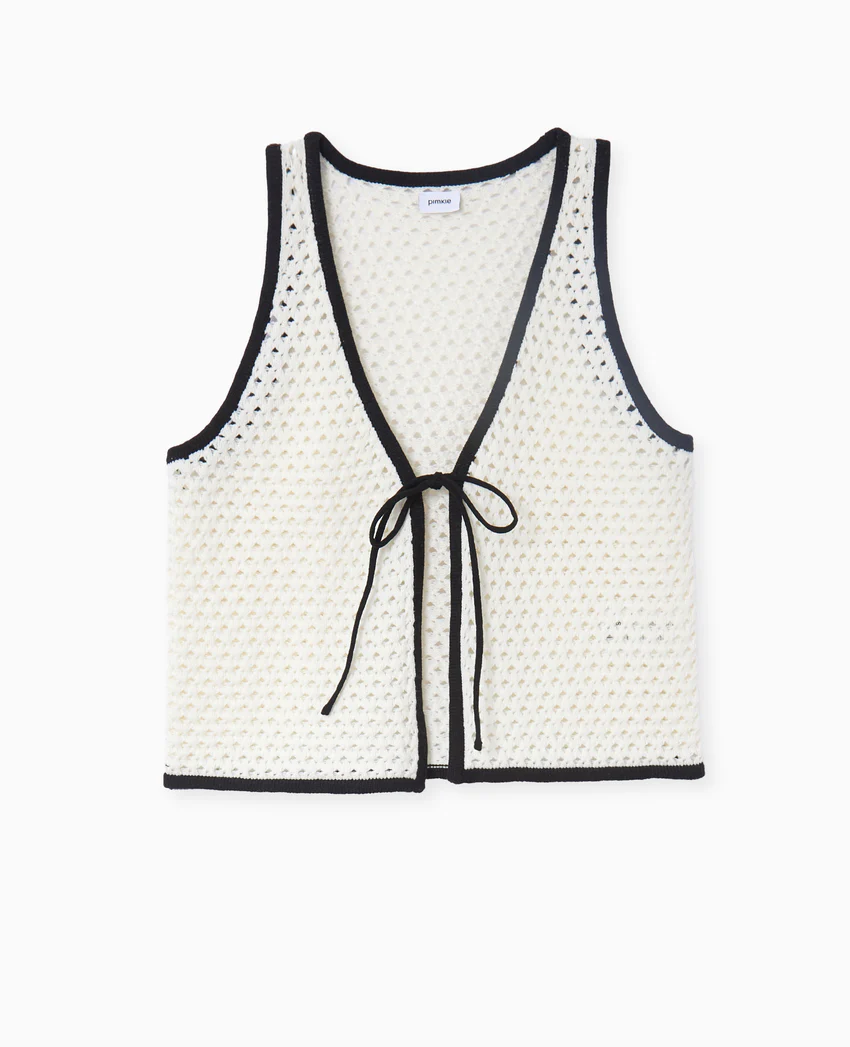 Pimkie Gilet sans manches en crochet avec nouette