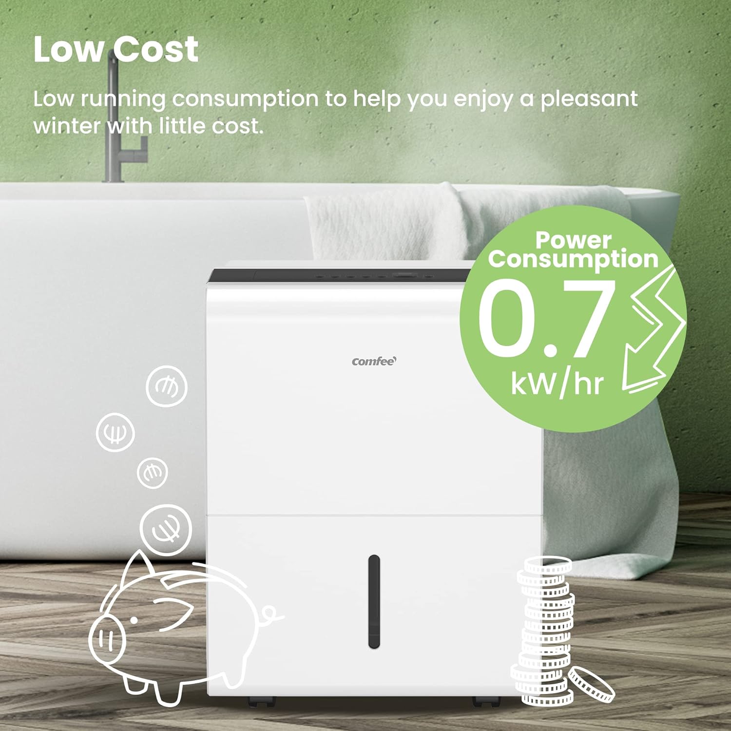 ' MDDP-30DEN7 Deumidificatore, Bianco, 30 l