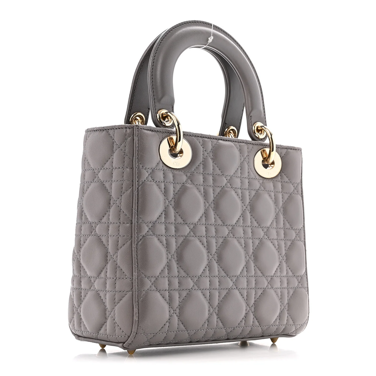 Lambskin Cannage Small Lady Dior Grey - Top Club