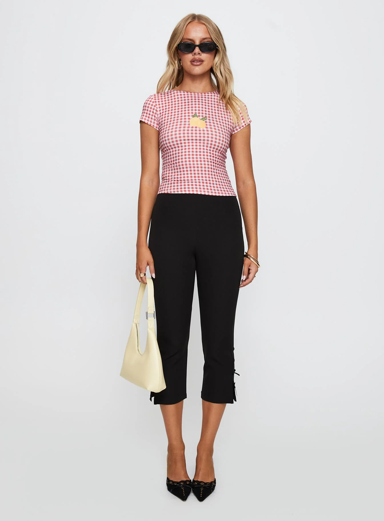 Marcello Graphic Top Red Check