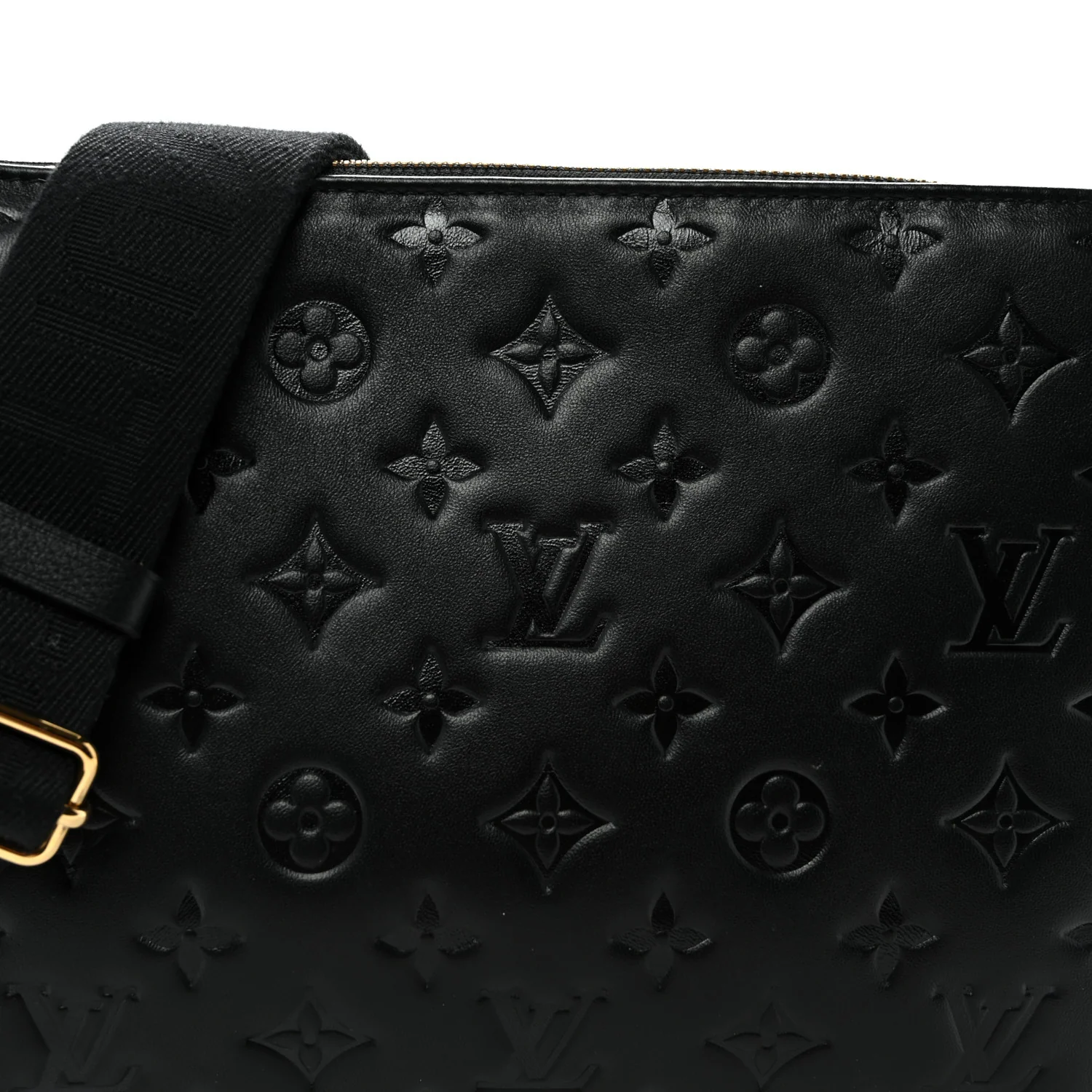 Lambskin Embossed Monogram Coussin PM Black - Top Club