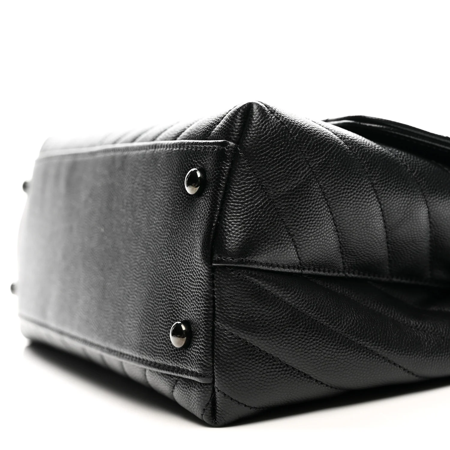 Caviar Chevron Quilted Small Coco Handle Flap So Black - Top Club