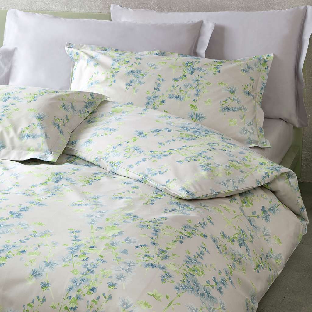 Completo Copripiumino In Percalle Malva 155X205+90X205 Grigio Emporium