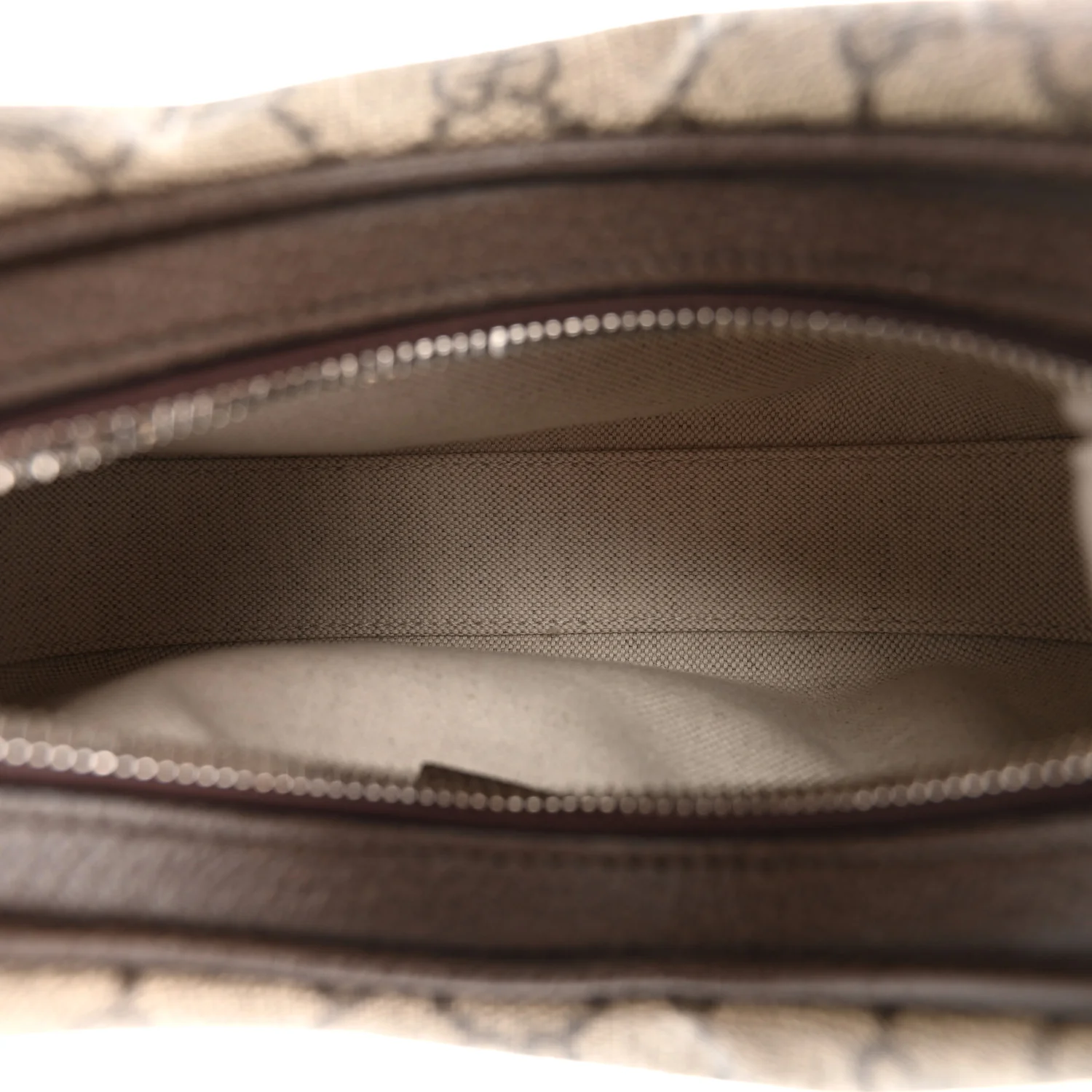 GG Supreme Monogram Textured Calfskin Web Small Attache Shoulder Bag Beige Ebony New Acero - Top Club