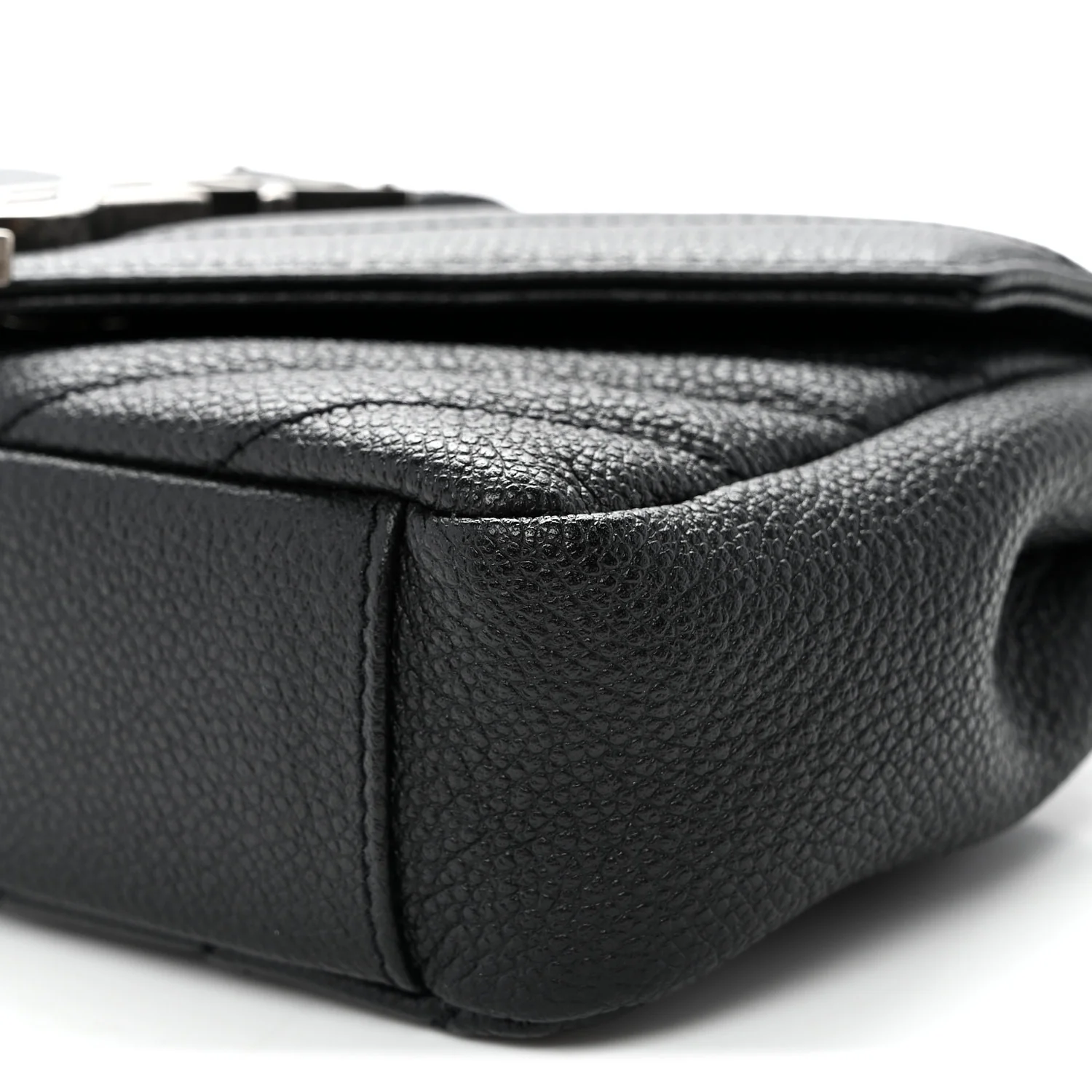 Grained Calfskin Matelasse Chevron Classic Monogram Baby Chain Bag Black - Top Club