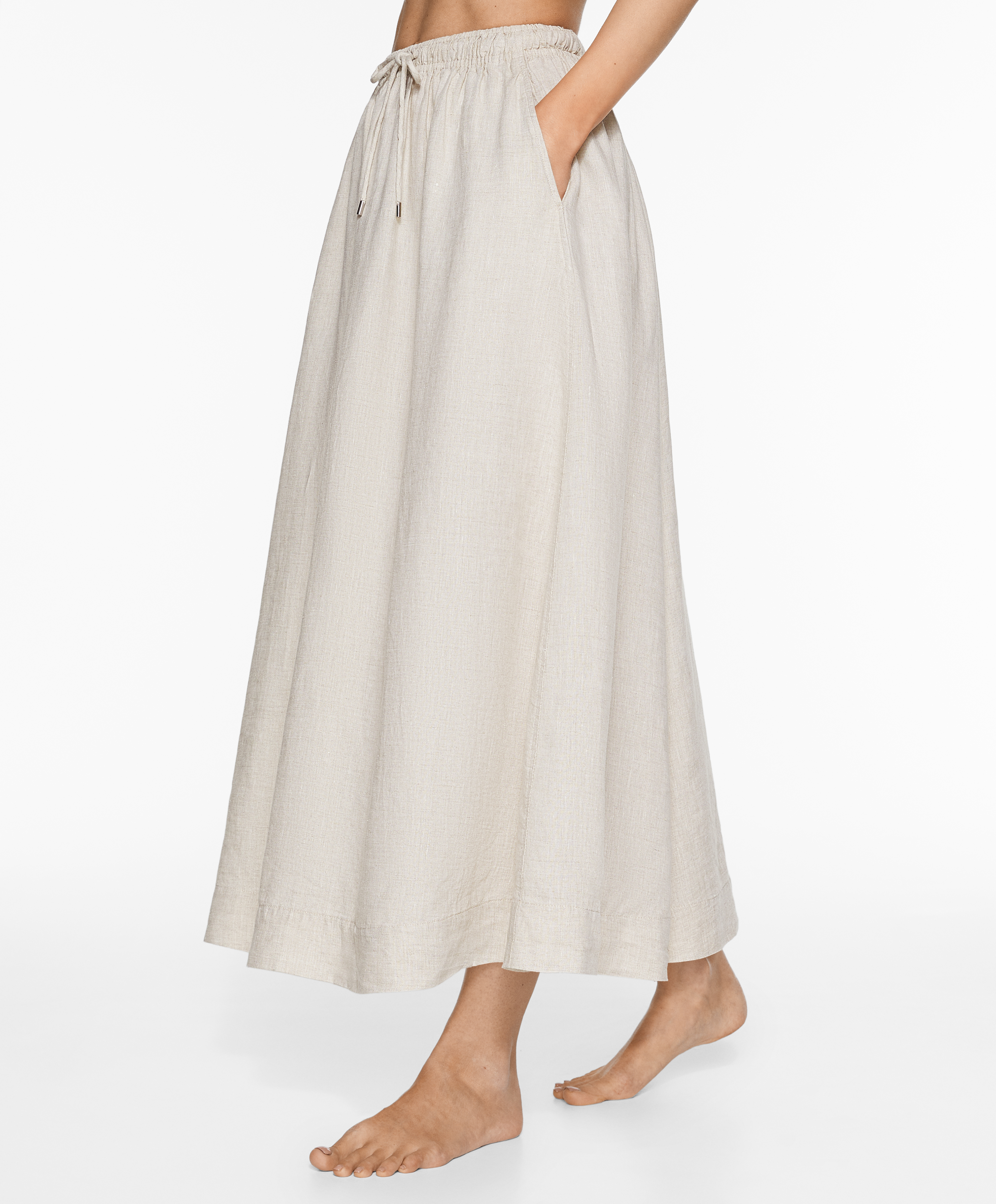 OYSHO Long 100% linen skirt