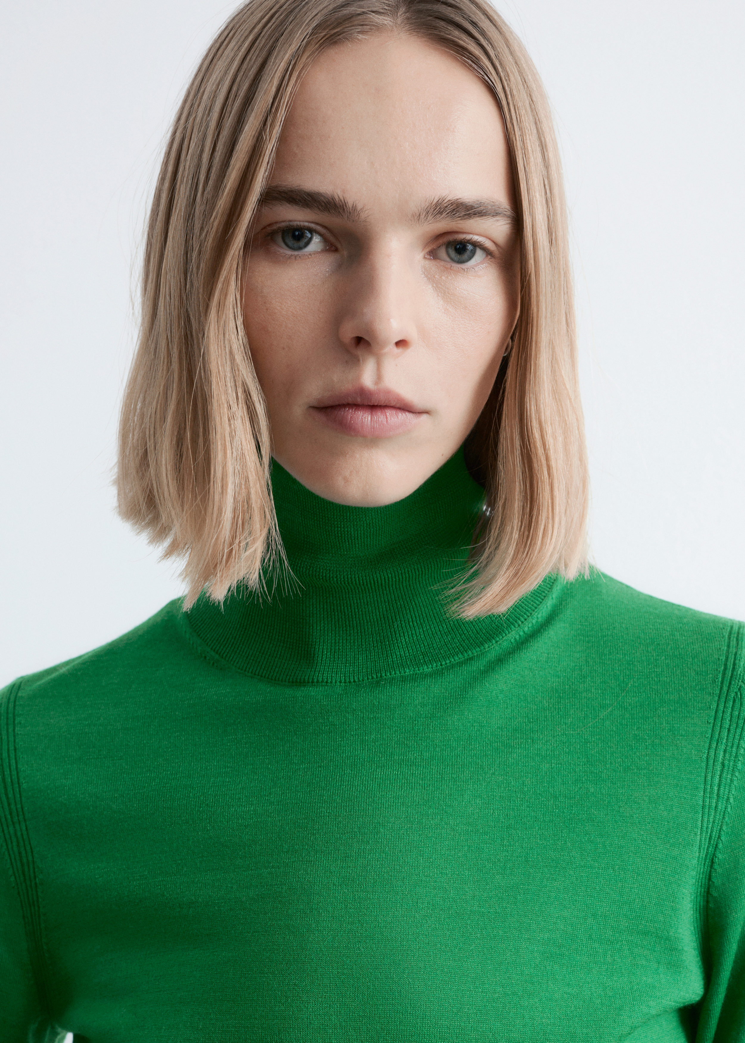 & Other Stories MERINO WOOL POLO NECK TOP