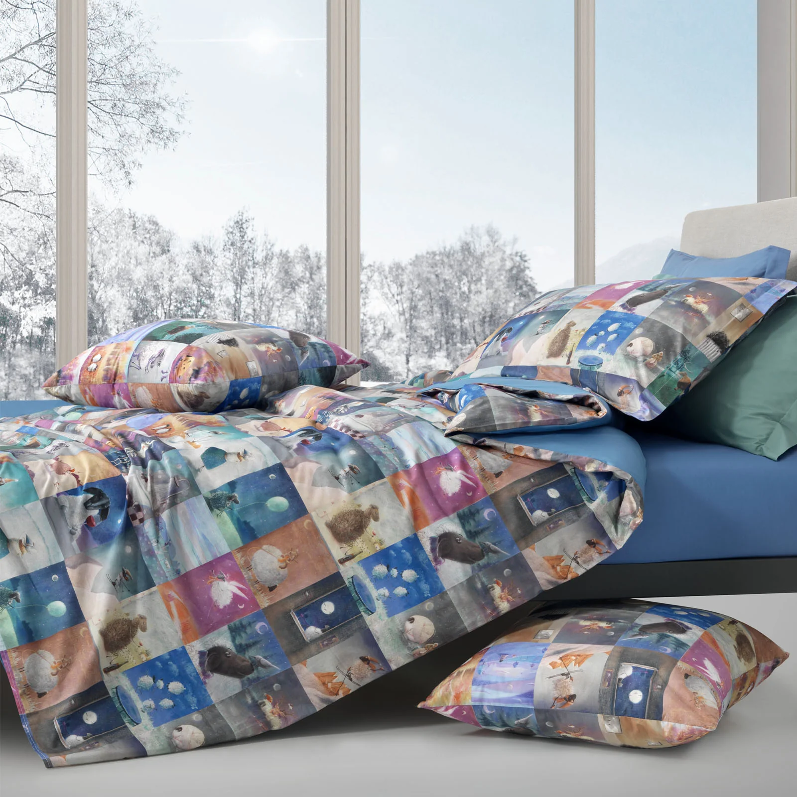 Copripiumino Con Federe In Percalle Fuori-Dal-Gregge Matrimoniale