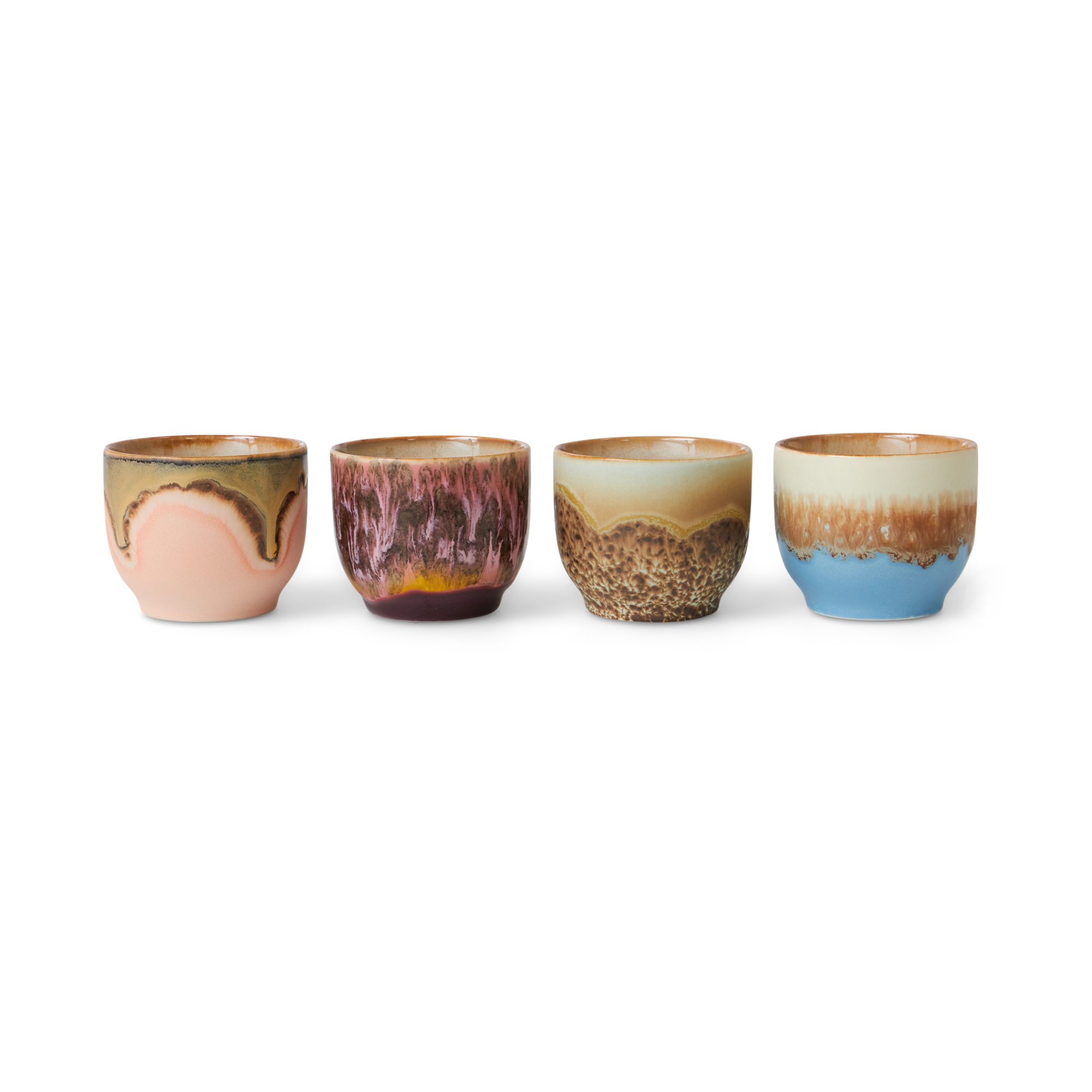 Servies 70s ceramics café cups lagoon - set van 4