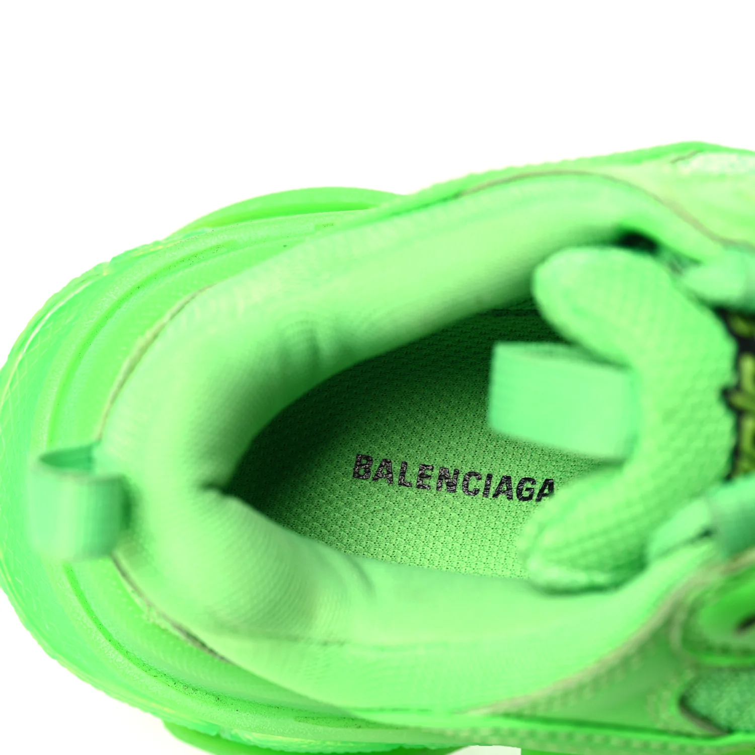 Fabric Mesh Clear Sole Womens Triple S Sneakers 36 Fluo Green - Top Club
