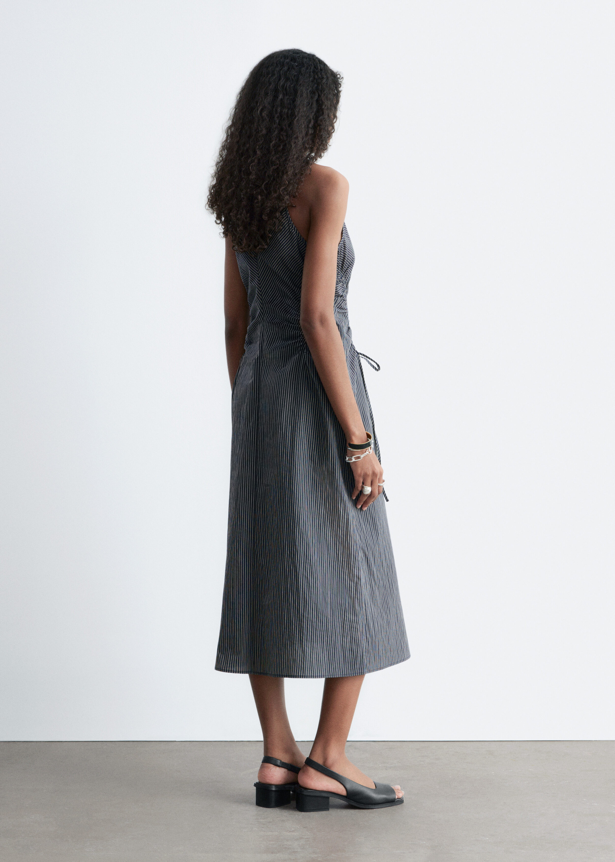 & Other Stories SLEEVELESS DRAWSTRING MIDI DRESS