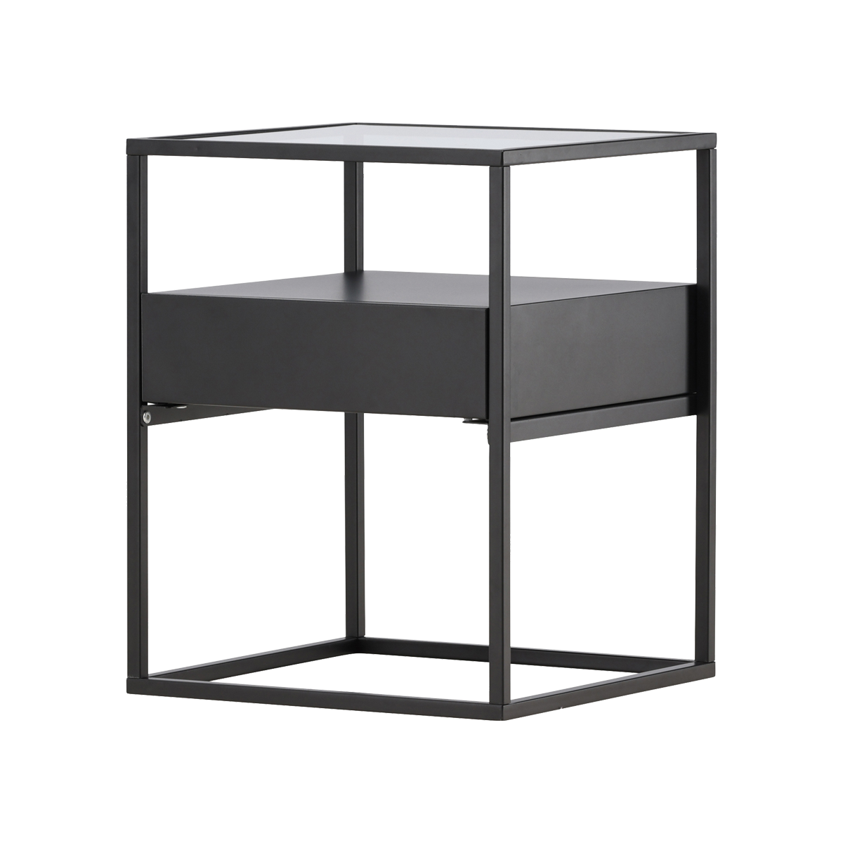 Metalen bijzettafel Dinand - 40 x 40 cm Zwart