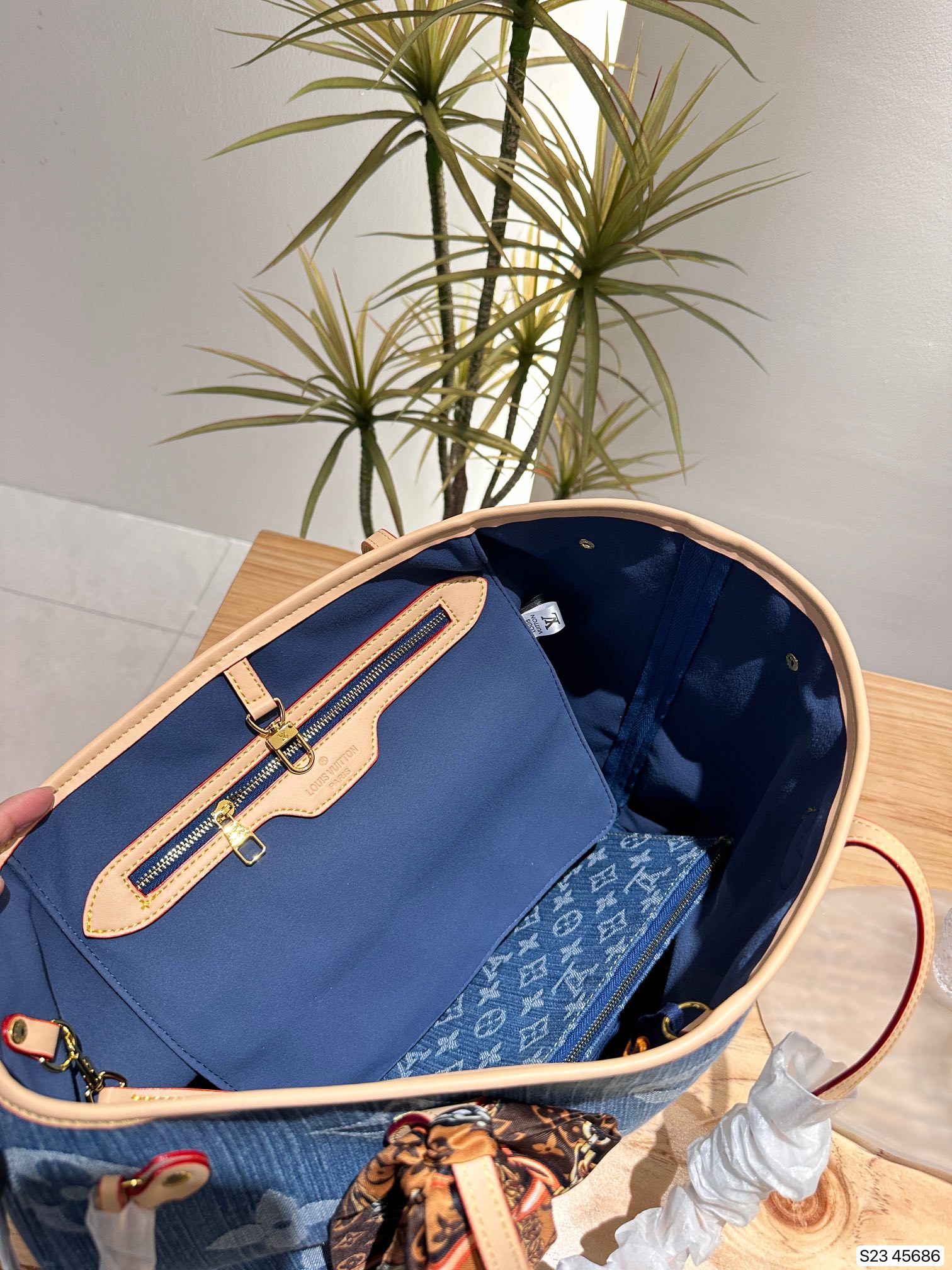 Louis new arrival denim neverfull tote bag size; 33 * 29 cm - Top Club