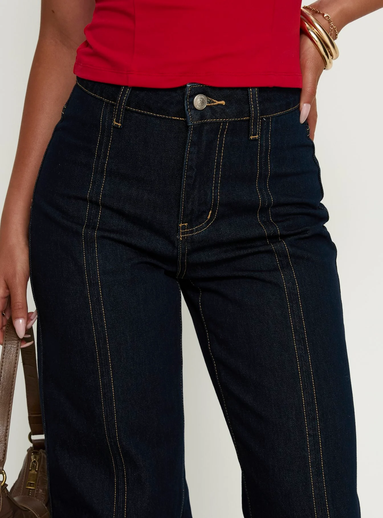Cadance High Rise Straight Leg Jeans Indigo