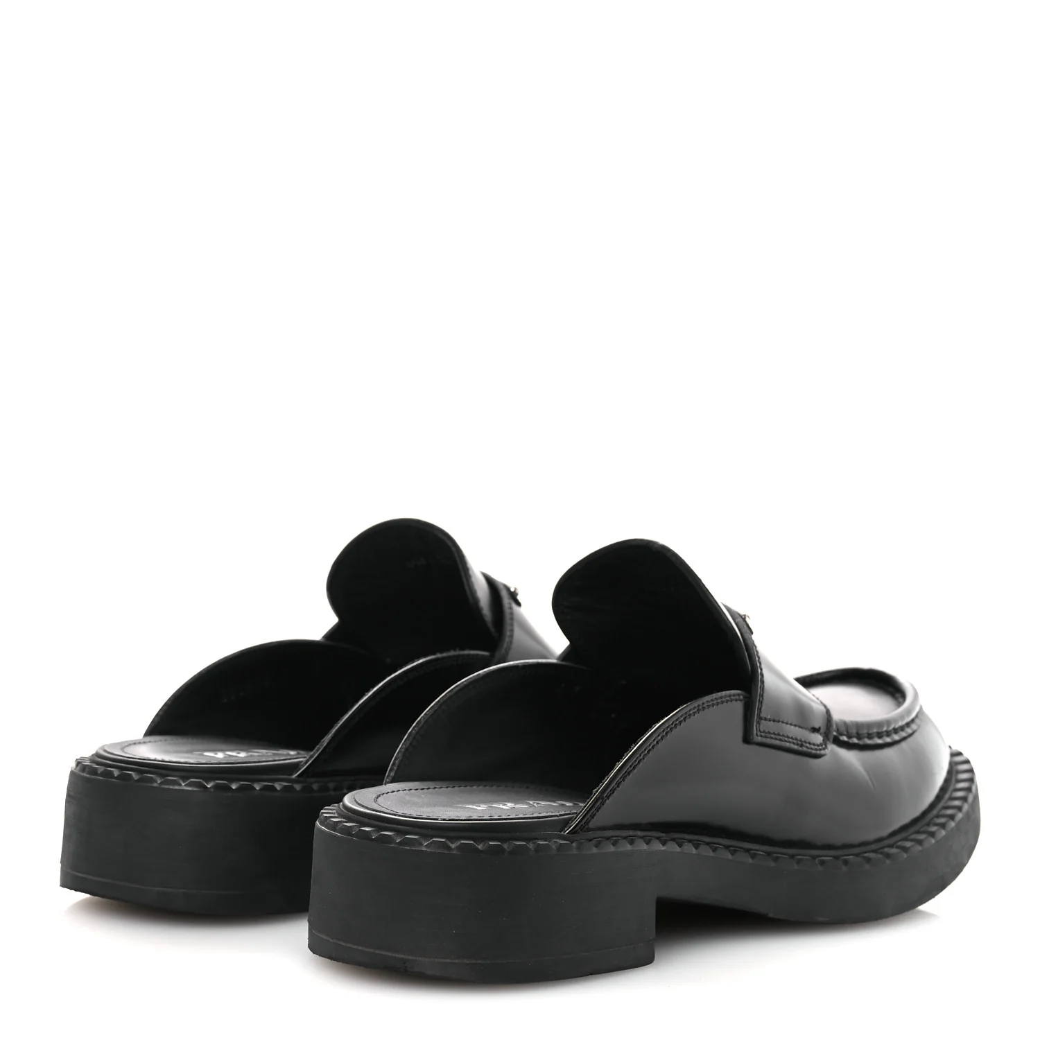 Spazzolato Triangle 40mm Loafer Mules 37 Black - Top Club