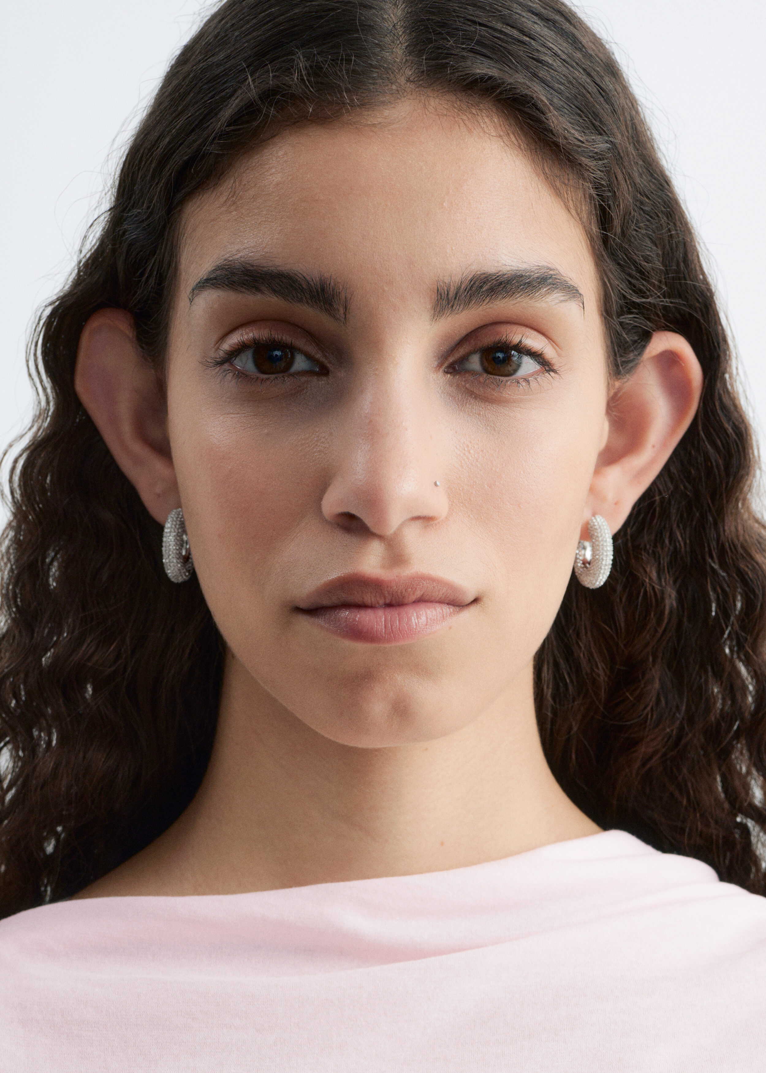 & Other Stories RHINESTONE HOOP EARRINGS
