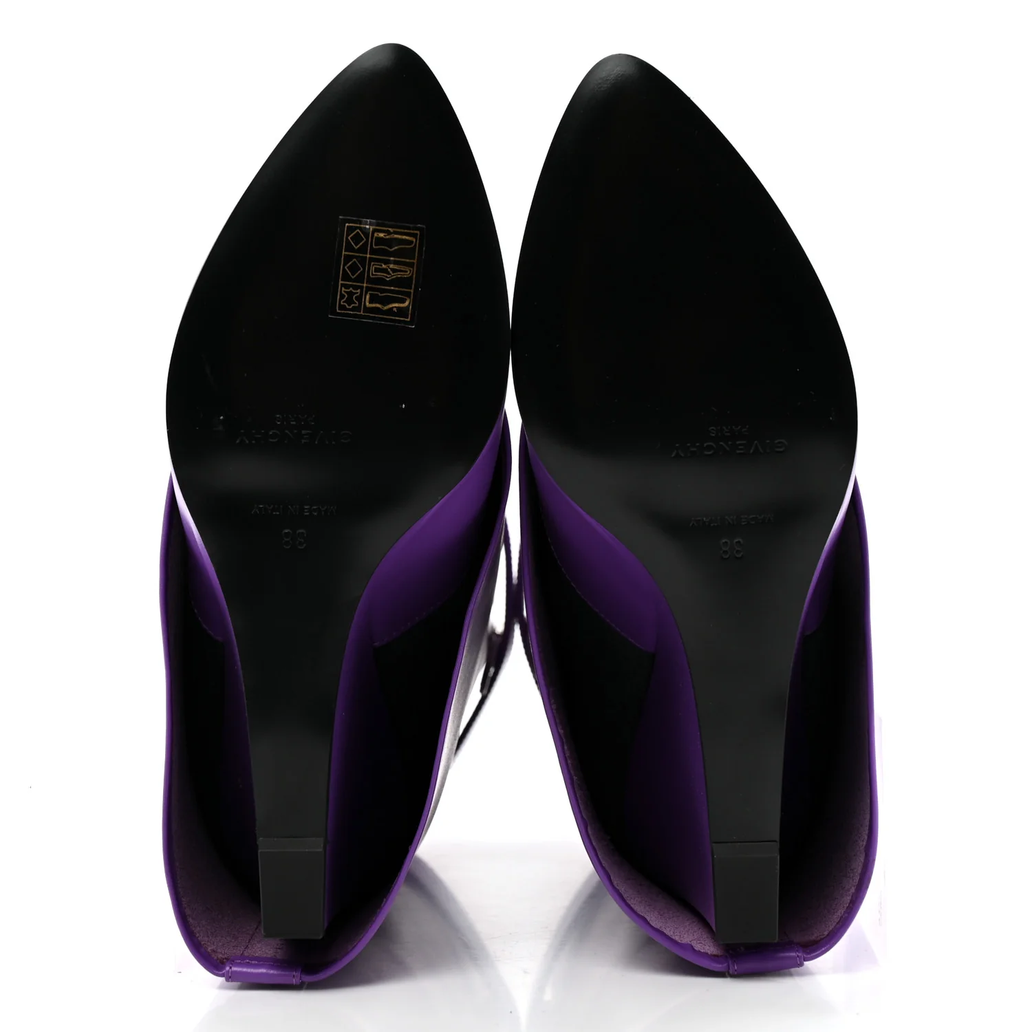 Calfskin Shark Lock Ankle Boots 38 Ultraviolet - Top Club
