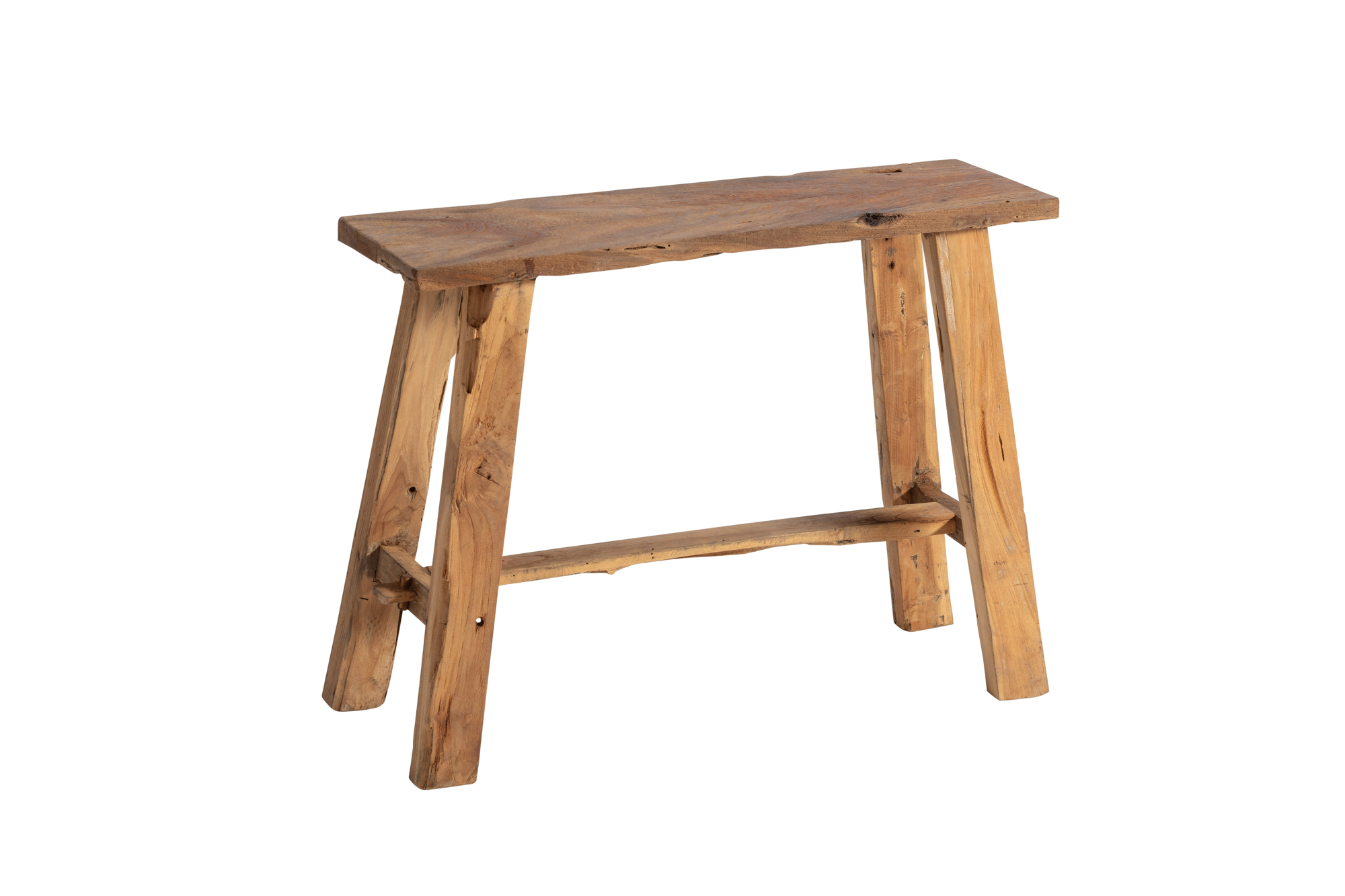 zit bankje oud teak zwart 60 cm