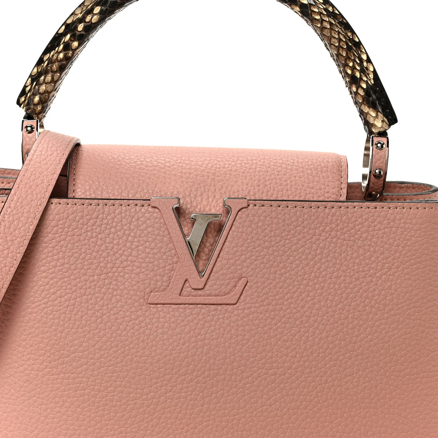 Taurillon Snakeskin Capucines PM Magnolia - Top Club