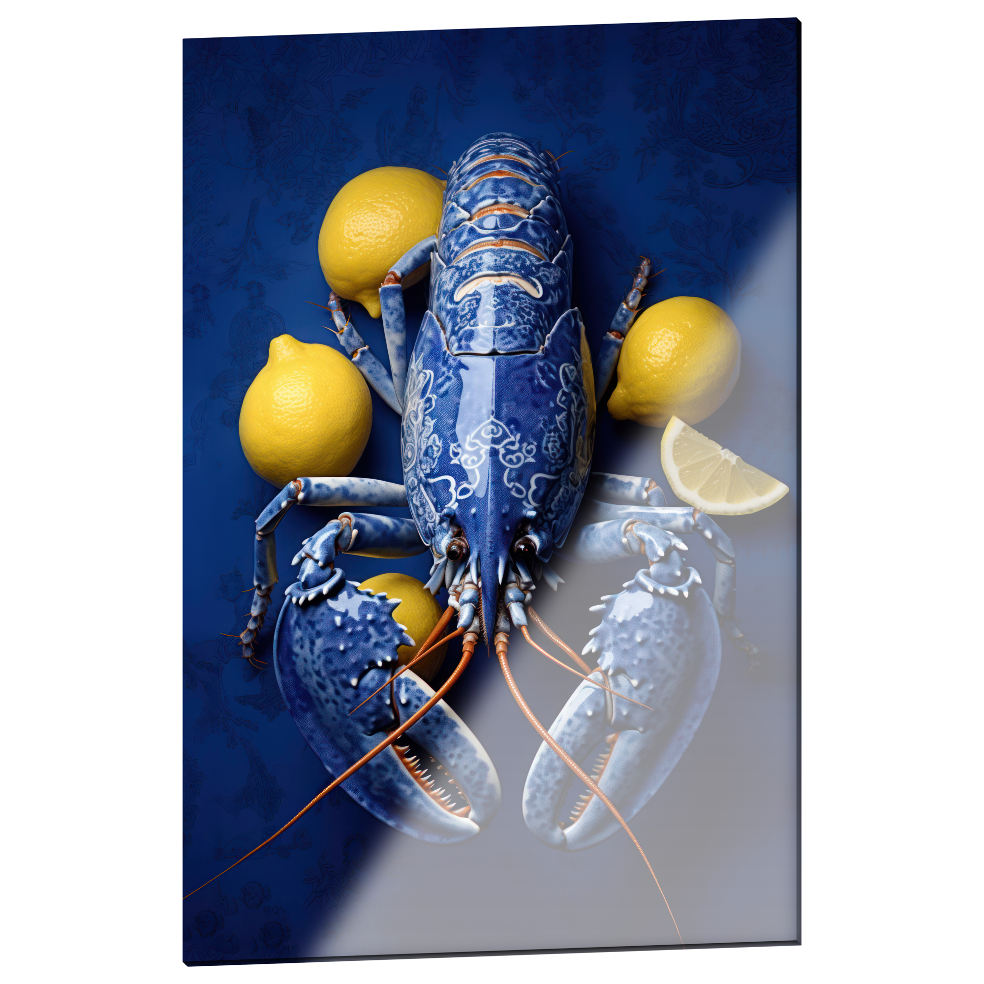 Plexiglas schilderij 'Lobster Luxe D.B. met Citroen' 60x90cm