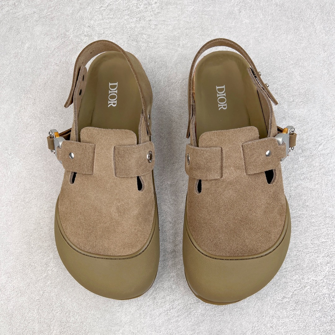 新批次 Birkenstock Dior迪奥 Tokio 勃肯 小牛皮 圆头 时尚凉拖 卡其色 3SA116ZSD_H620 - Sneaker Replica Workshop