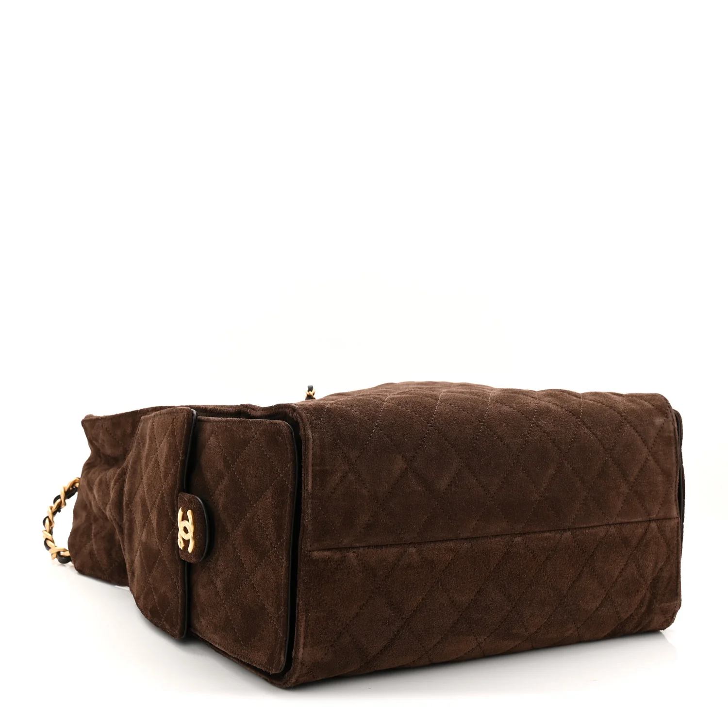 Suede Quilted Medium Chanel 25 Handbag Dark Brown - Top Club