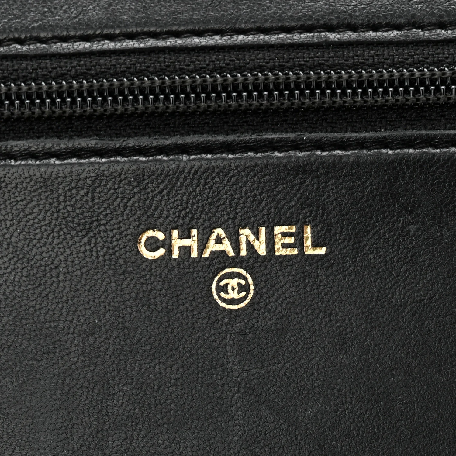 Lambskin Chevron Boy Wallet On Chain WOC Black - Top Club