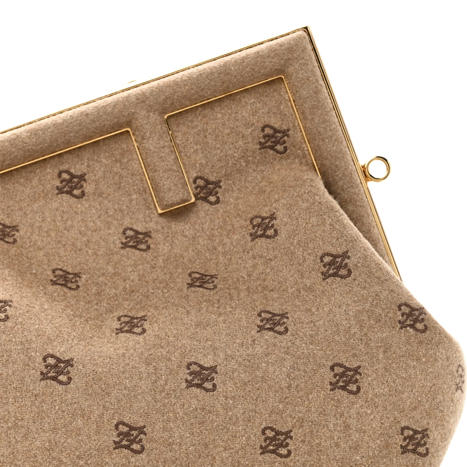 Flannel Karligraphy Embroidered Medium Fendi First Camel - Top Club