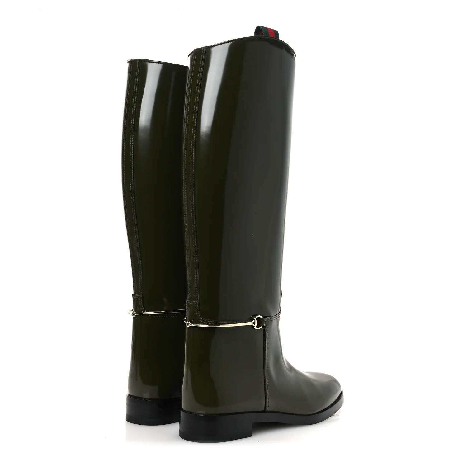 Brushed Calfskin Michelangelo Slim Horsebit Riding Boots 39 Luscious Green - Top Club