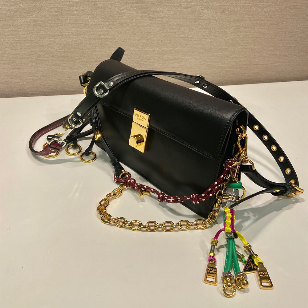 Prada Soft Sound small leather shoulder bag with charms(high-end grade) - Top Club