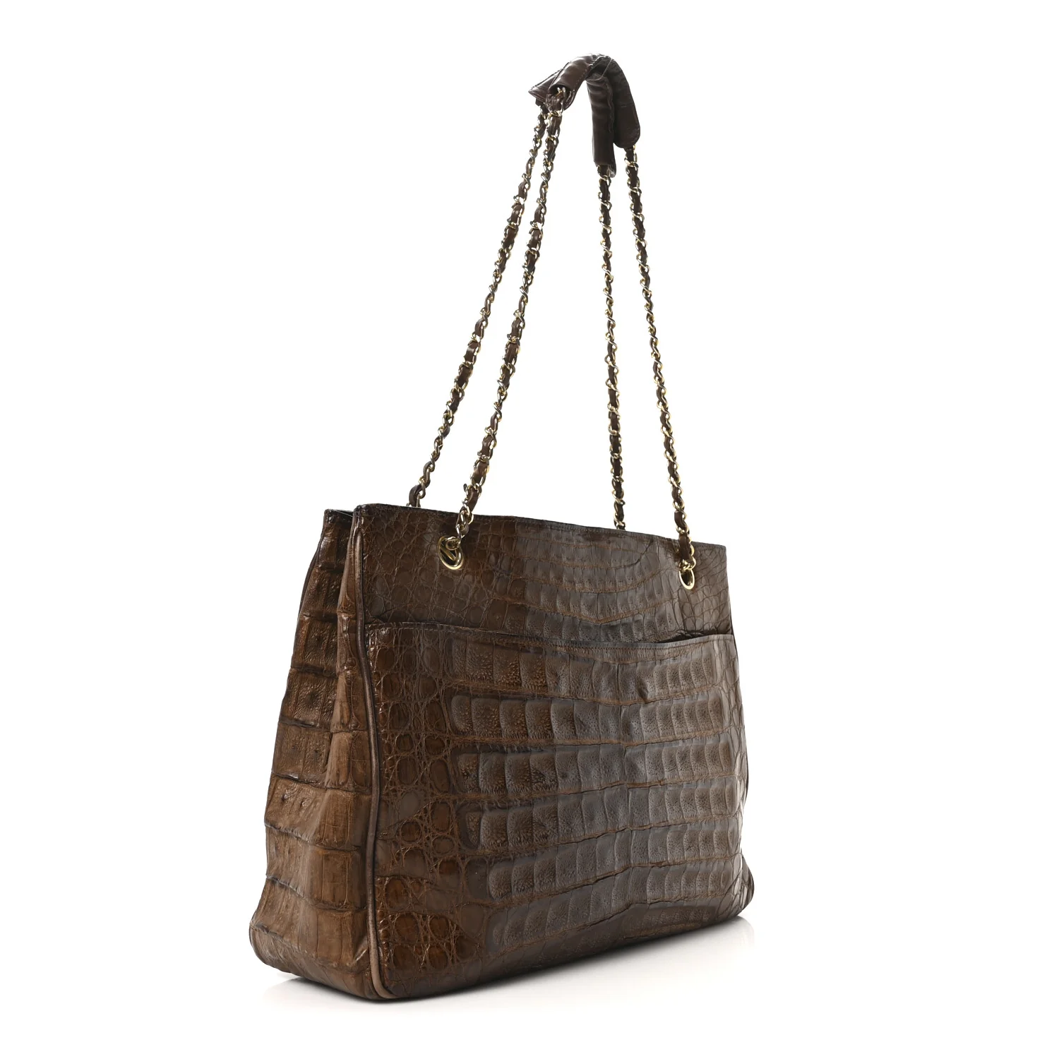 Alligator Shopping Tote Brown - Top Club