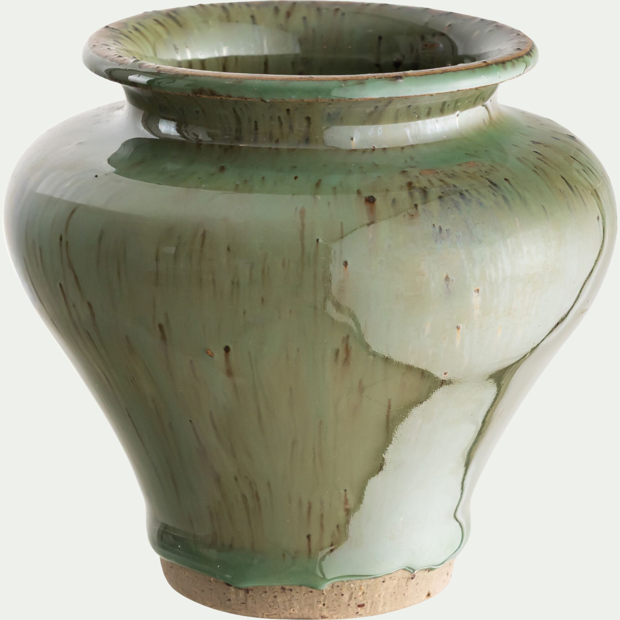 RELLON - Petit vase classique en faïence H8,5cm - vert