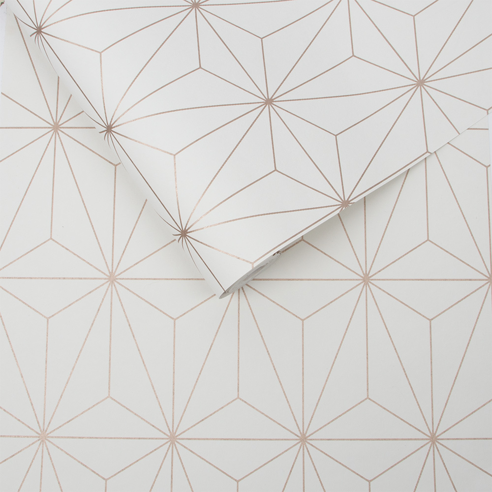 Graham & Brown  vliesbehang  Prism White Rose Gold Graham & Brown  vliesbehang  Prism White Rose Gold