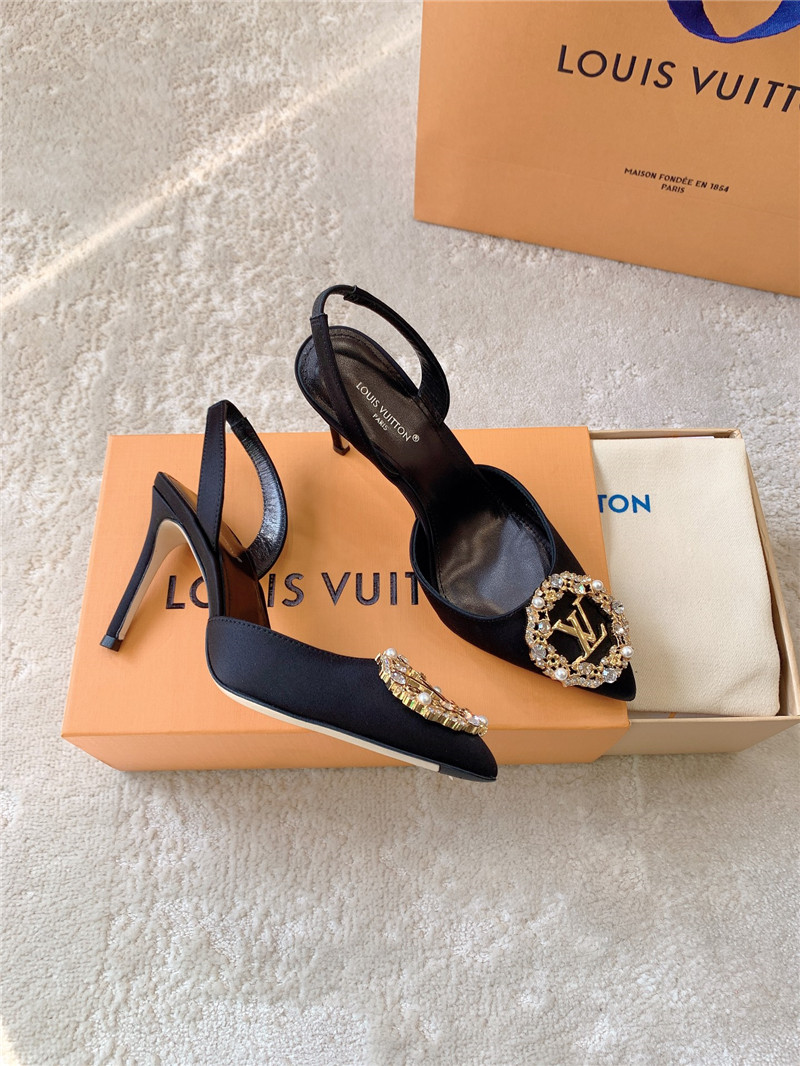 louis vuitton LV silk diamond buckle high heels - Sneaker Replica Workshop