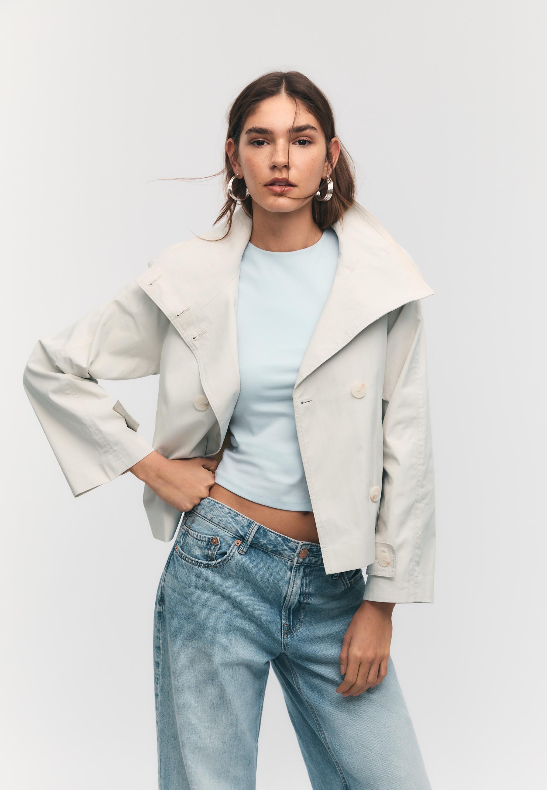 HIGH-NECK TRENCH COAT WITH BELT