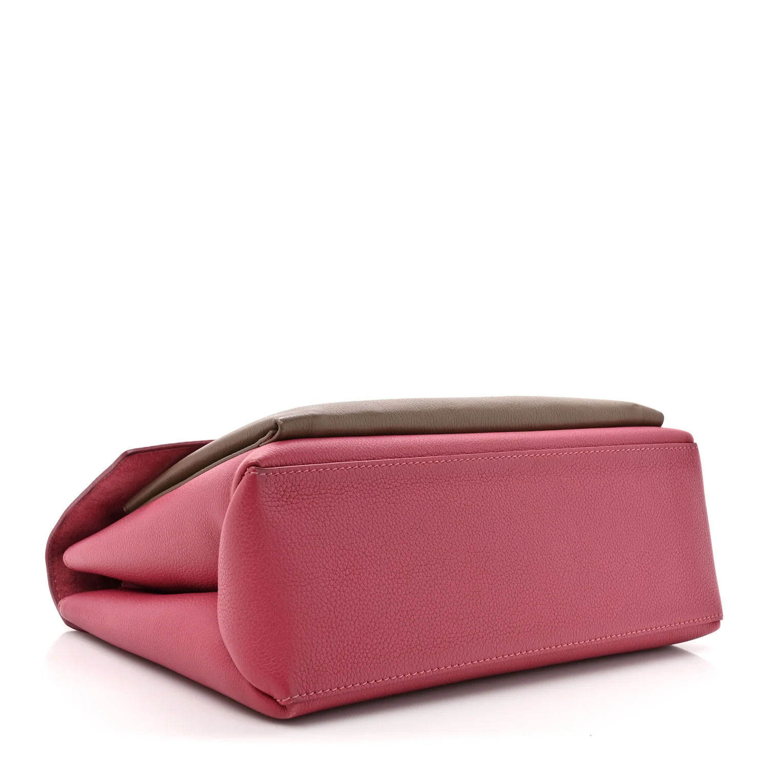 Soft Calfskin My Lockme Top Handle Lie De Vin Oxford Greige - Top Club