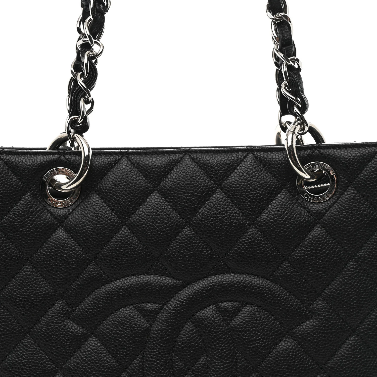 Caviar Quilted Grand Shopping Tote GST Black - Top Club